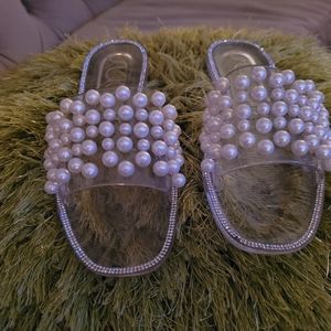 Womans Pearl and Diamond Sandals